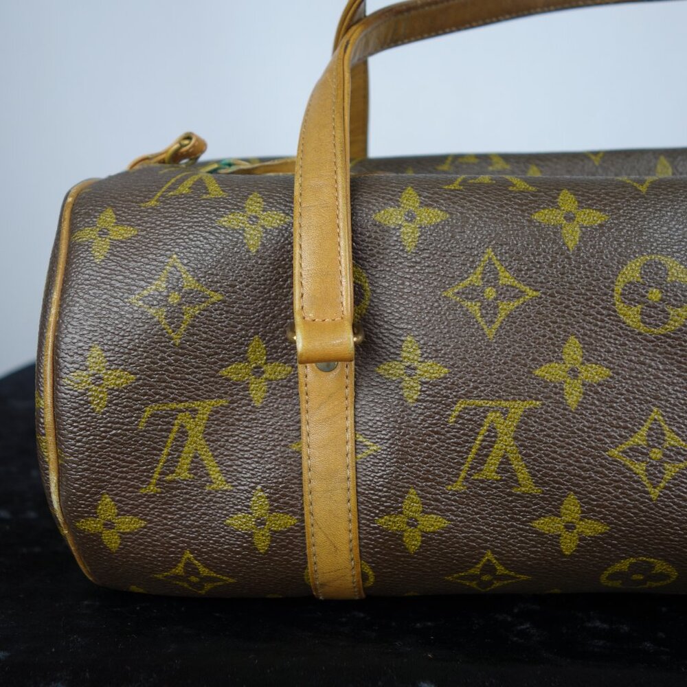 Vintage 1970's Louis Vuitton Monogram Papillon 30 Barrel Shape Handbag, Sz Small - Picture 9 of 16